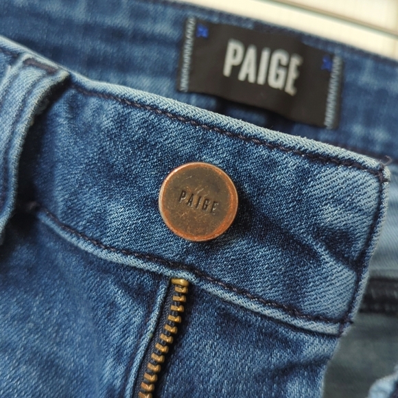 Paige Hoxton Classic Medium Wash High Waisted Ankle Cropped Skinny Jeans 24 - Picture 10 of 14